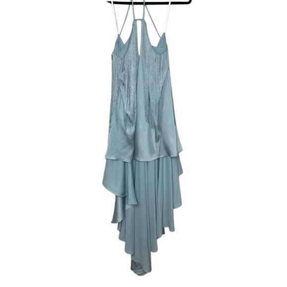 Michael Costello x Revolve Generosity Dress Seafoam Fringe High Low S $218 - Picture 2 of 9